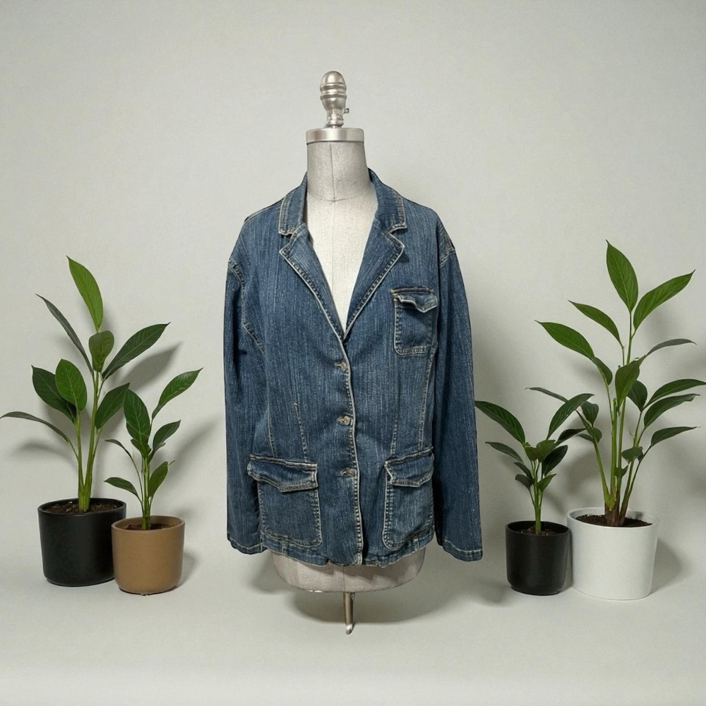 Liz Claiborne Villager Denim Women's Jacket Size 22